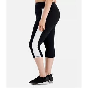 Ideology Black & White Gym Workout Yoga Powerlifting Capri Leggings 3X NWT